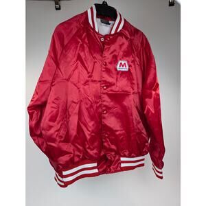 Hilton active apparel 80s Marathon Red Jacket Windbreaker Large